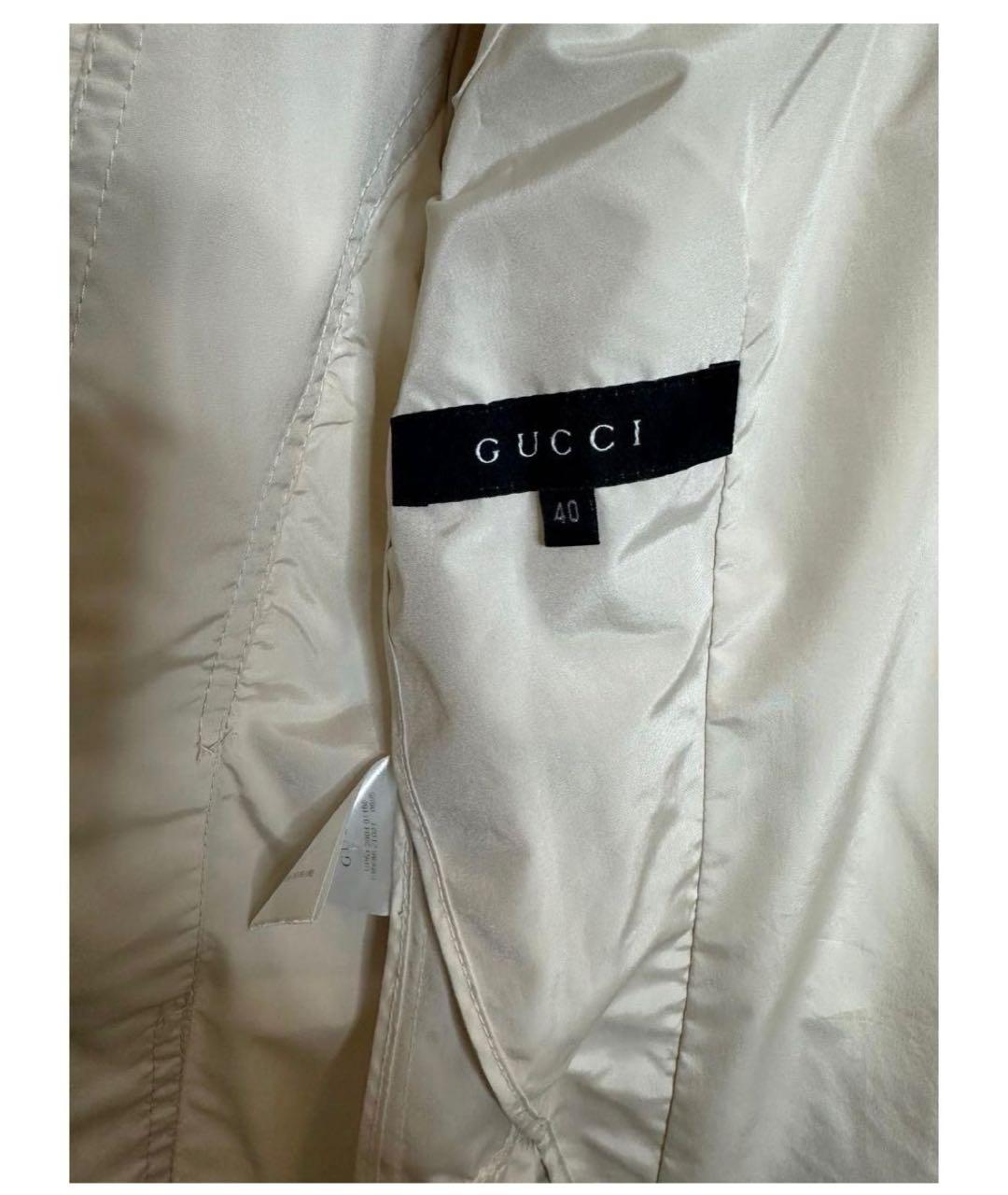 GUCCI Бежевый полиэстеровый тренч/плащ, фото 4