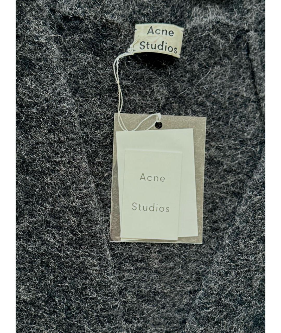 ACNE STUDIOS Антрацитовый шерстяной кардиган, фото 3