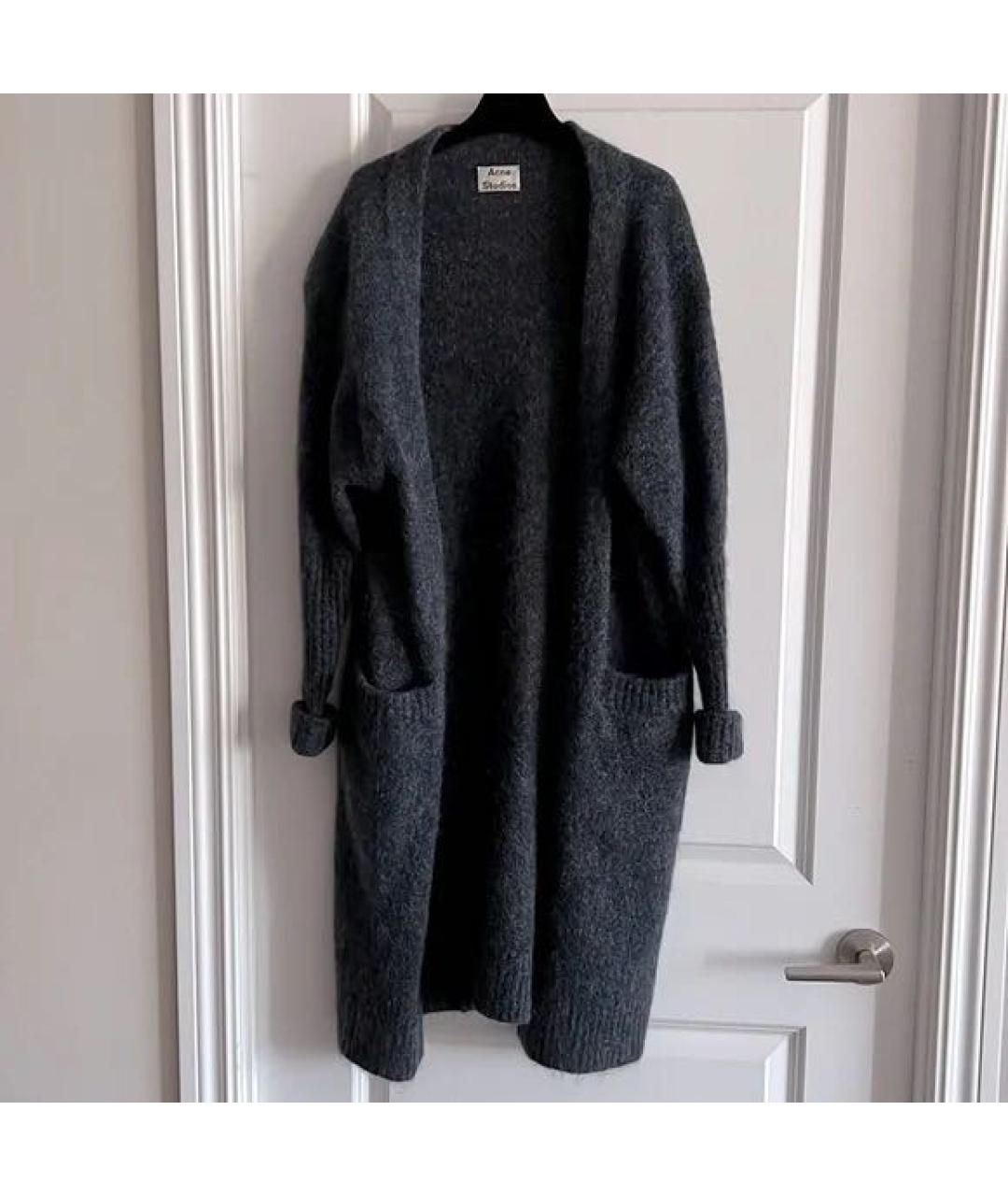 ACNE STUDIOS Антрацитовый шерстяной кардиган, фото 2