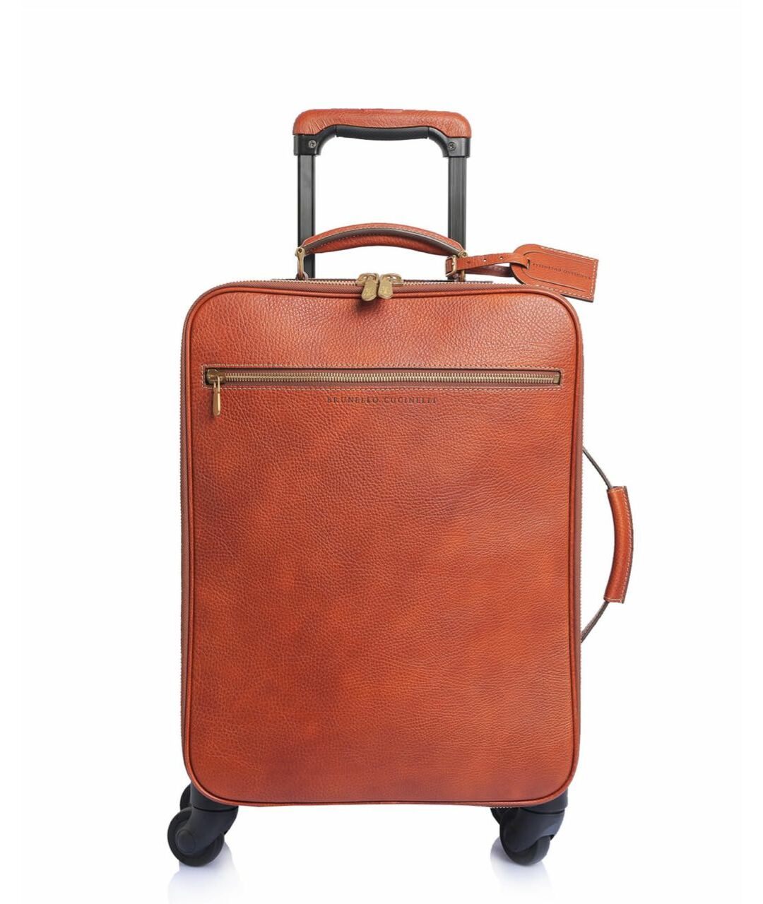 BRUNELLO CUCINELLI Коричневый кожаный чемодан, фото 1