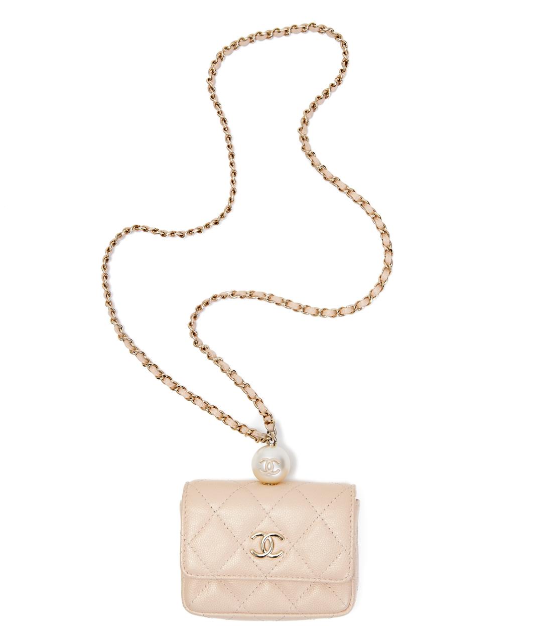 CHANEL Бежевая кожаная сумка через плечо, фото 1