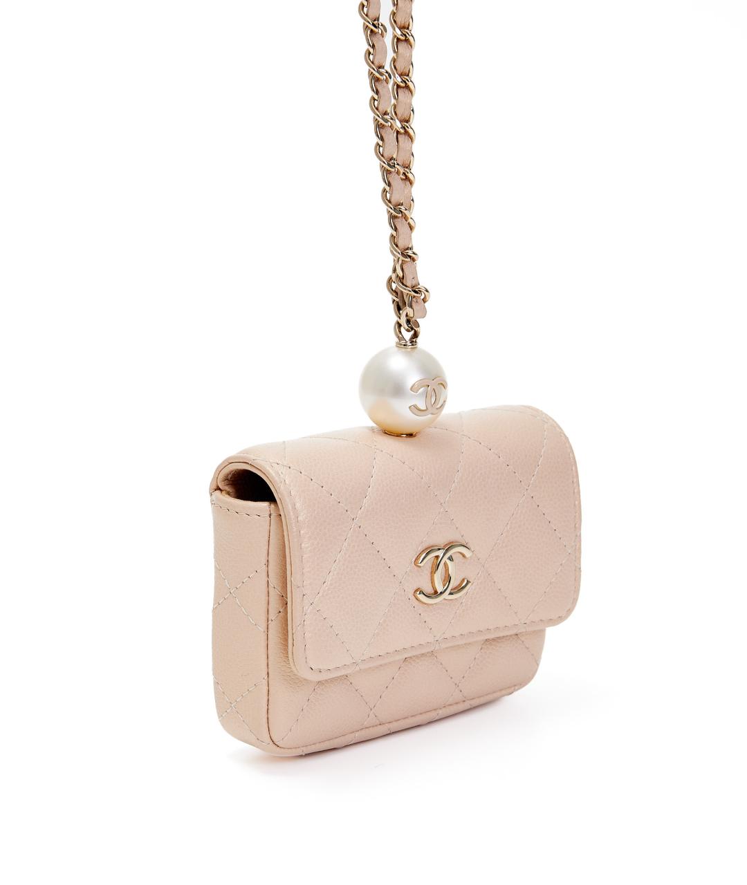 CHANEL Бежевая кожаная сумка через плечо, фото 3