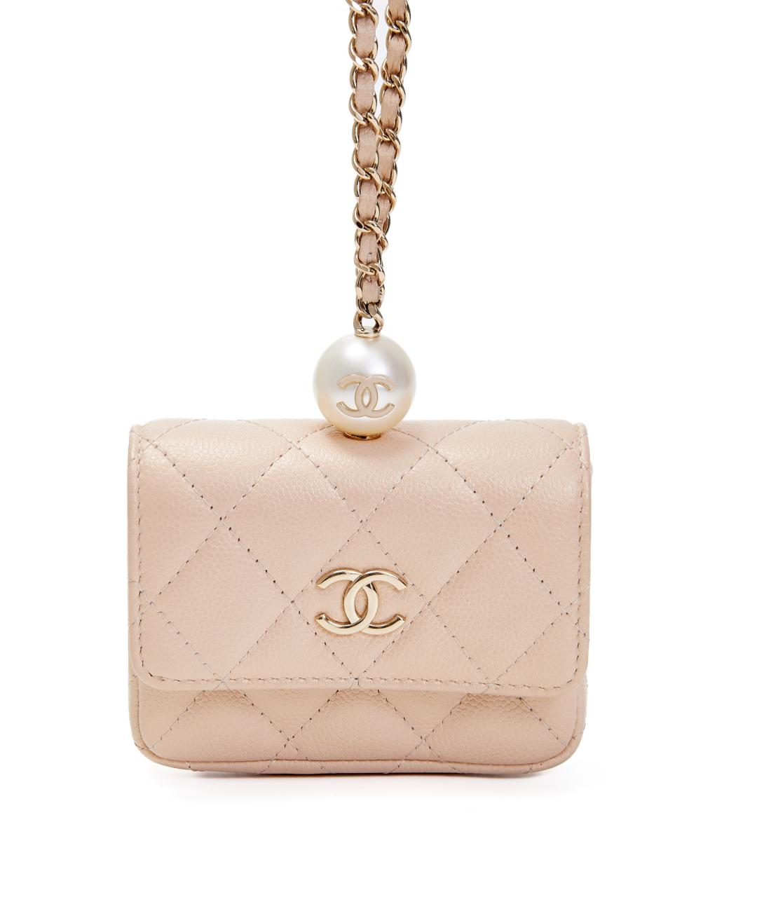 CHANEL Бежевая кожаная сумка через плечо, фото 2