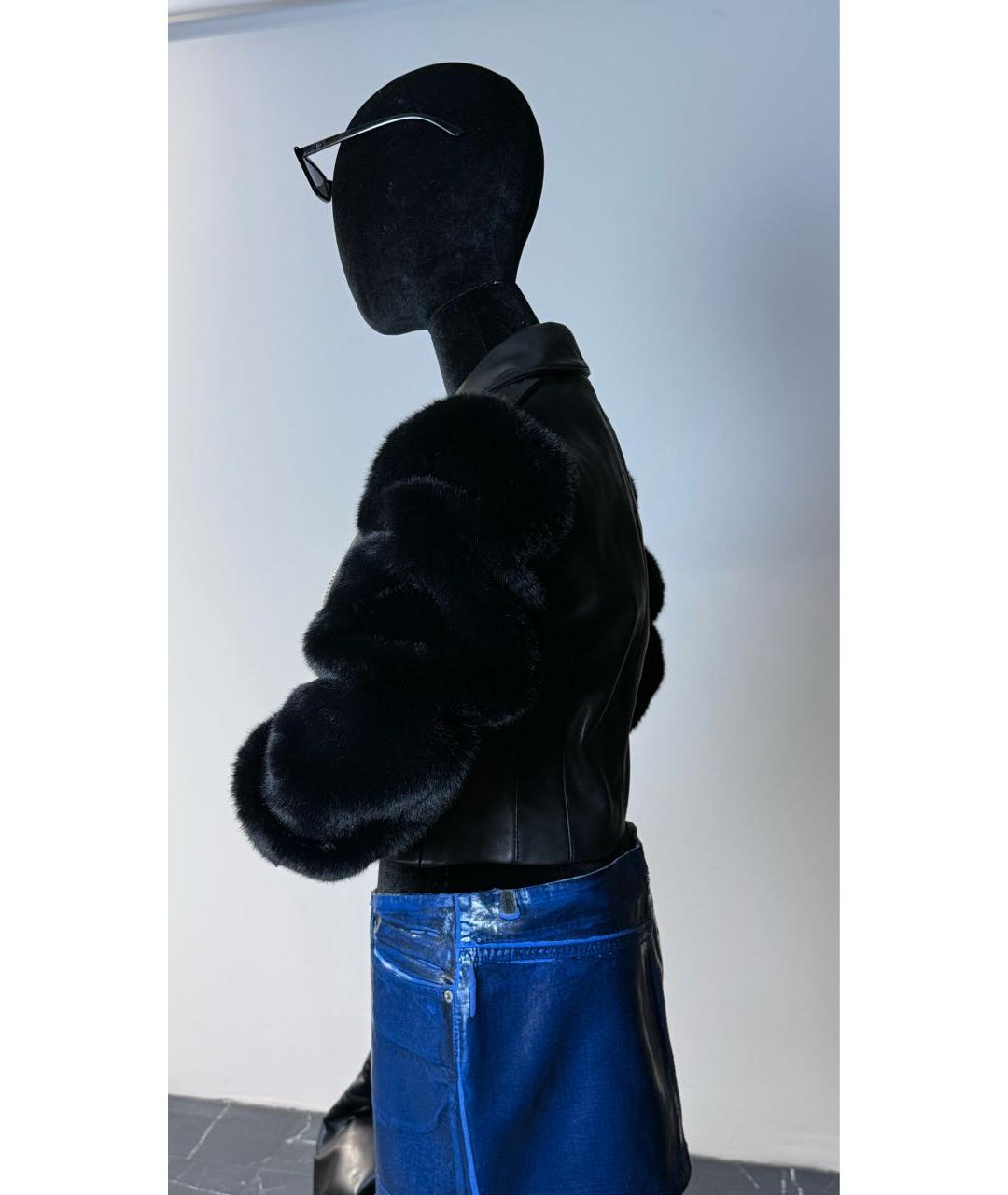 TRUSSARDI JEANS Черная кожаная куртка, фото 7