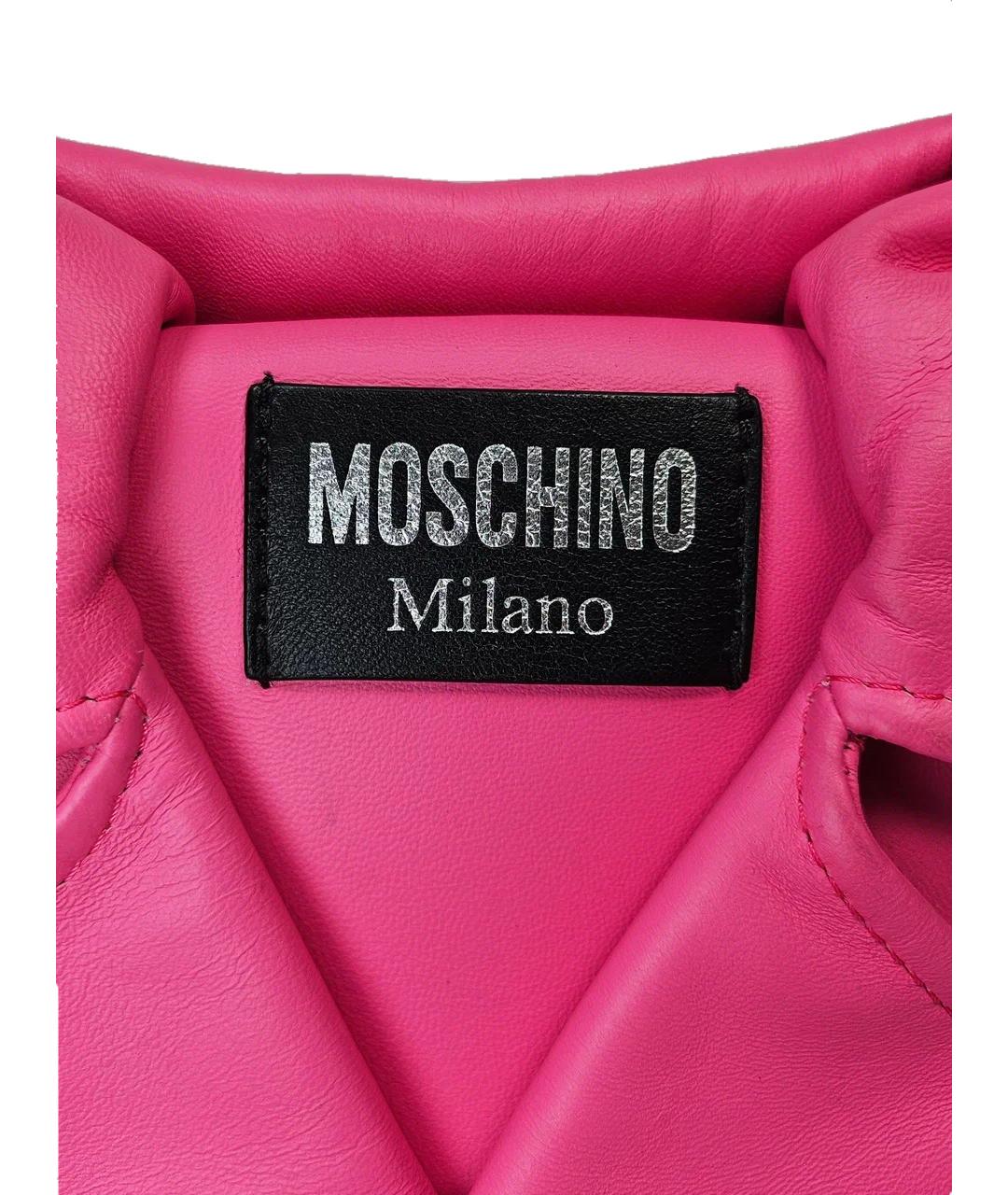 MOSCHINO Розовая кожаная сумка через плечо, фото 8