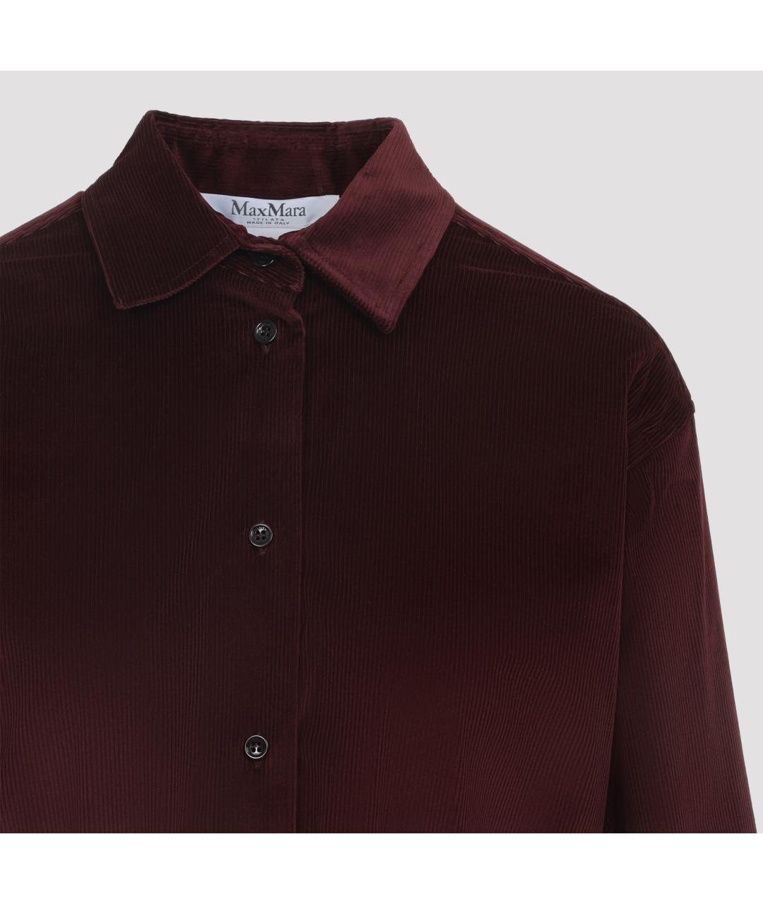 MAX MARA Бордовая хлопковая рубашка, фото 4