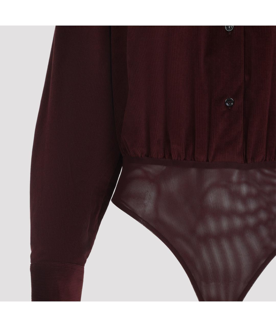 MAX MARA Бордовая хлопковая рубашка, фото 3