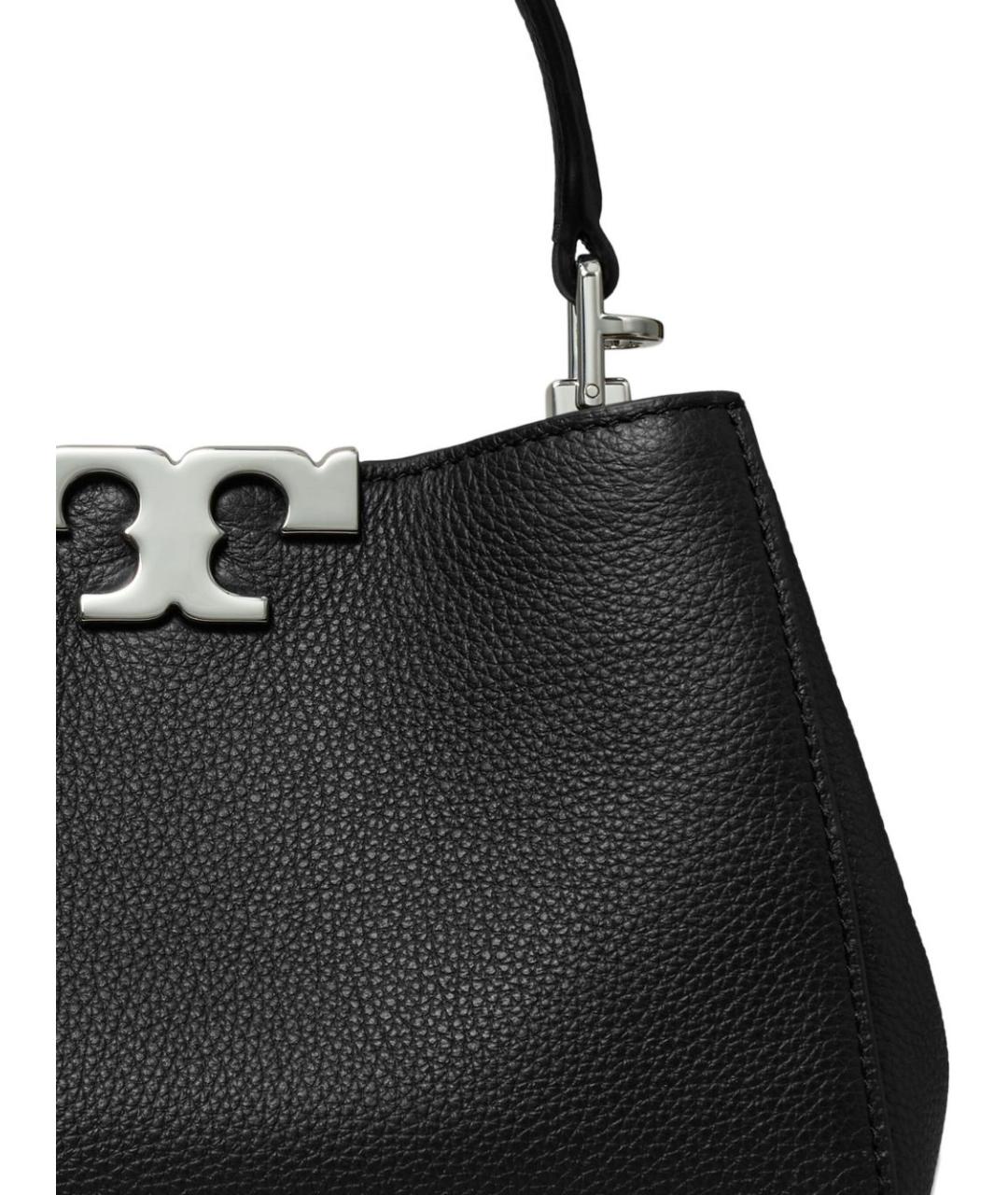 TORY BURCH Черная кожаная сумка тоут, фото 4