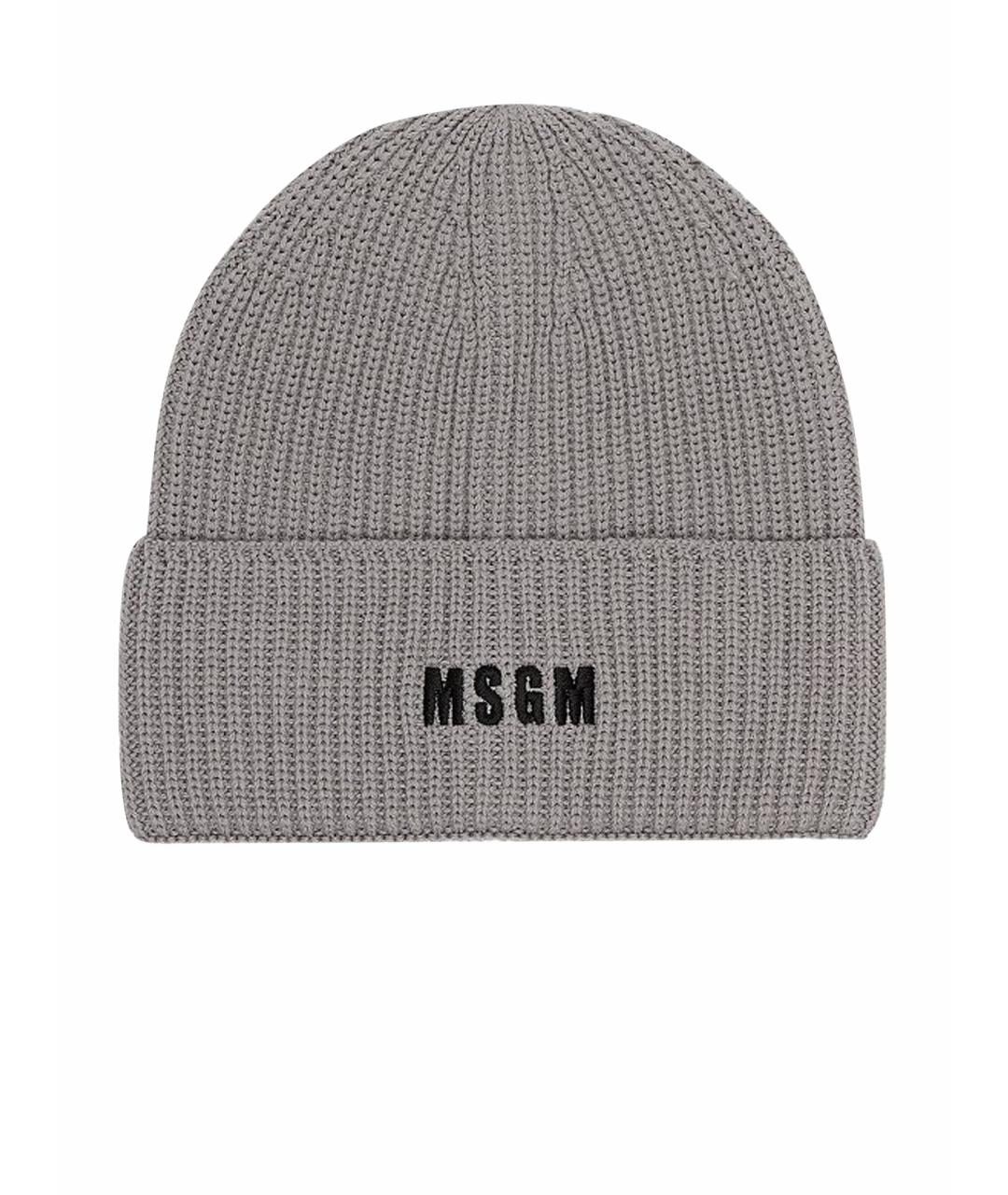 MSGM Серая шерстяная шапка, фото 1