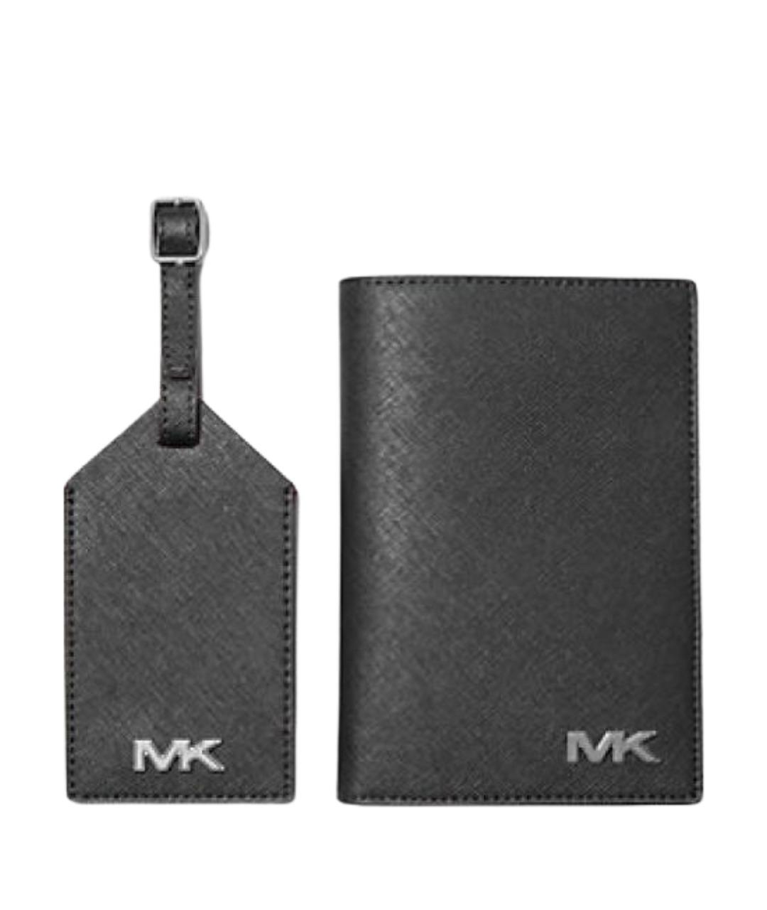 MICHAEL KORS Черная кожаная визитница, фото 1