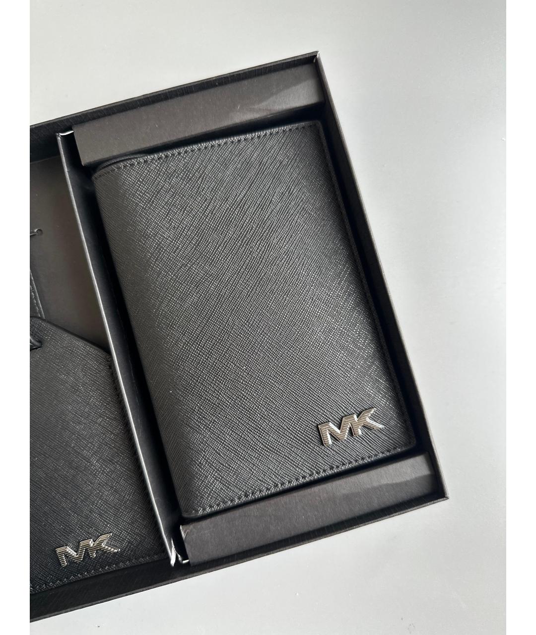 MICHAEL KORS Черная кожаная визитница, фото 8