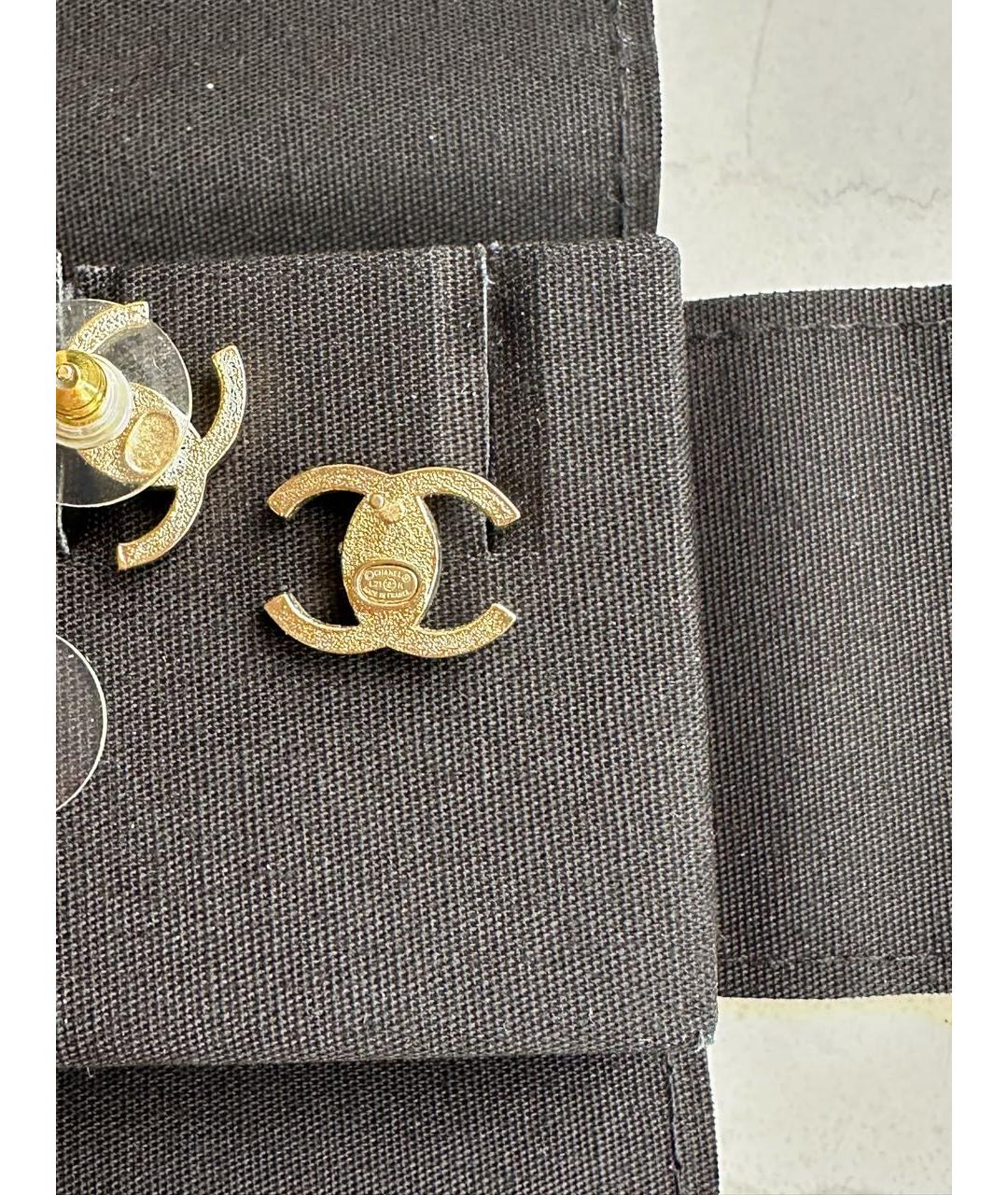 CHANEL Золотые латунные серьги, фото 4
