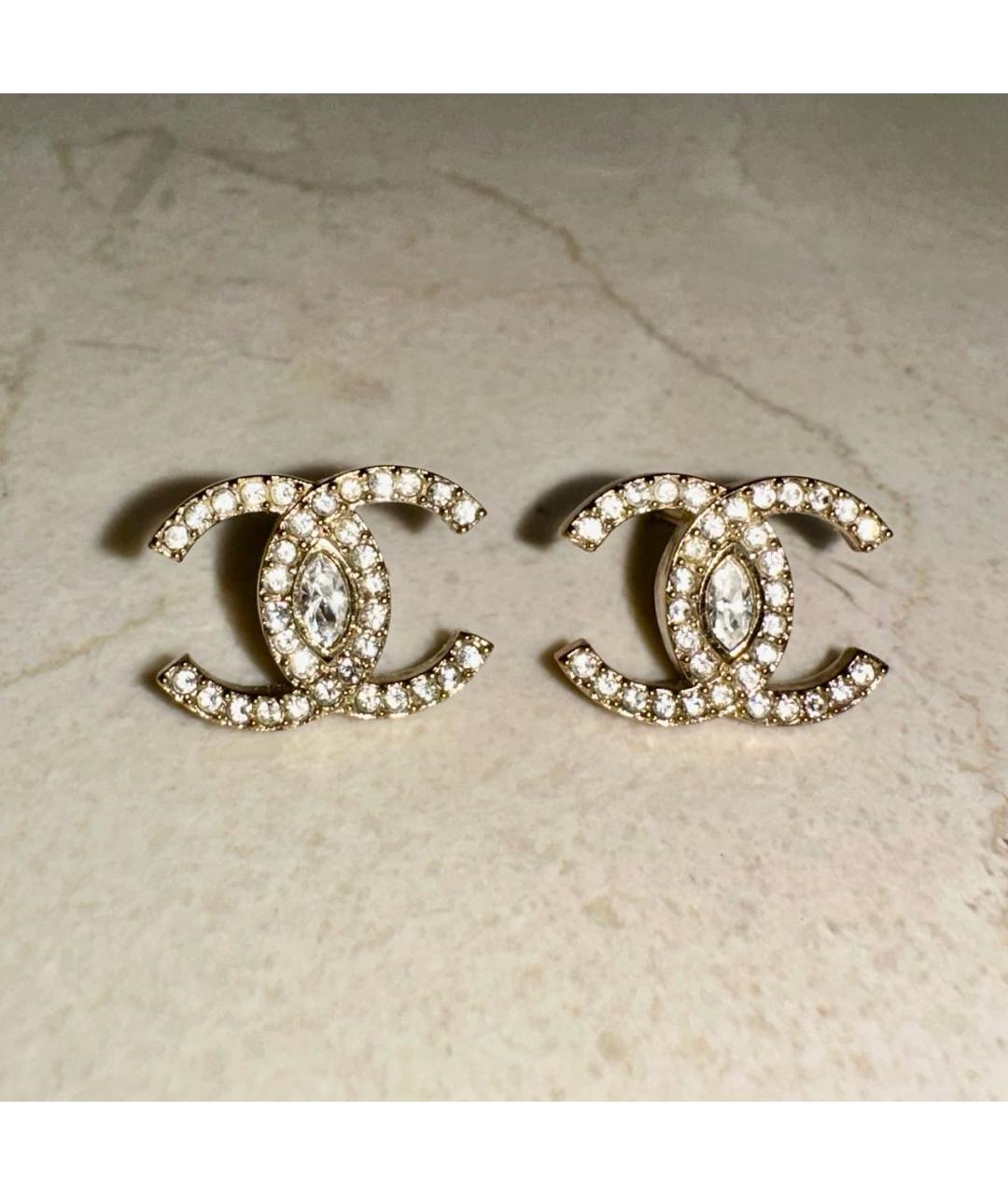 CHANEL Золотые латунные серьги, фото 6