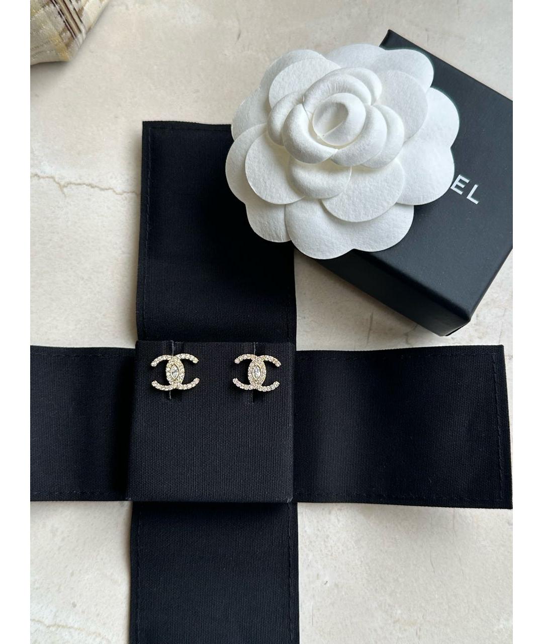 CHANEL Золотые латунные серьги, фото 3