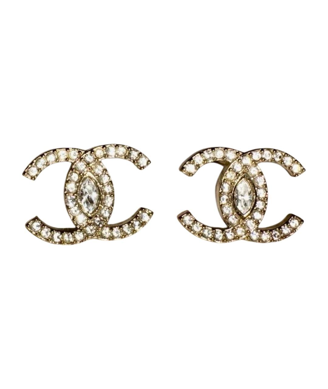 CHANEL Золотые латунные серьги, фото 1