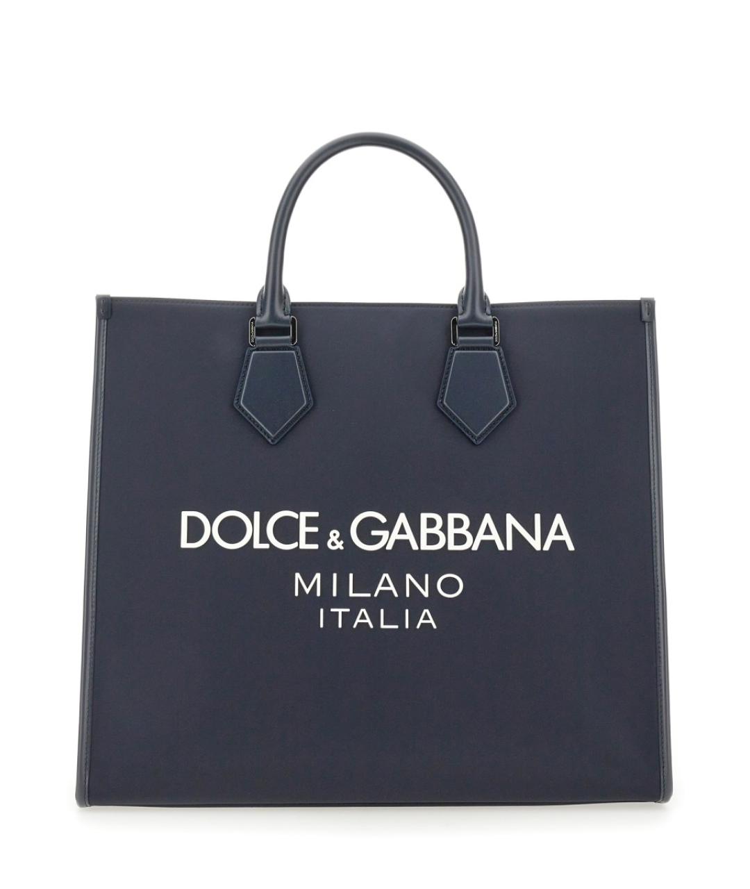 DOLCE&GABBANA Темно-синяя сумка тоут, фото 1