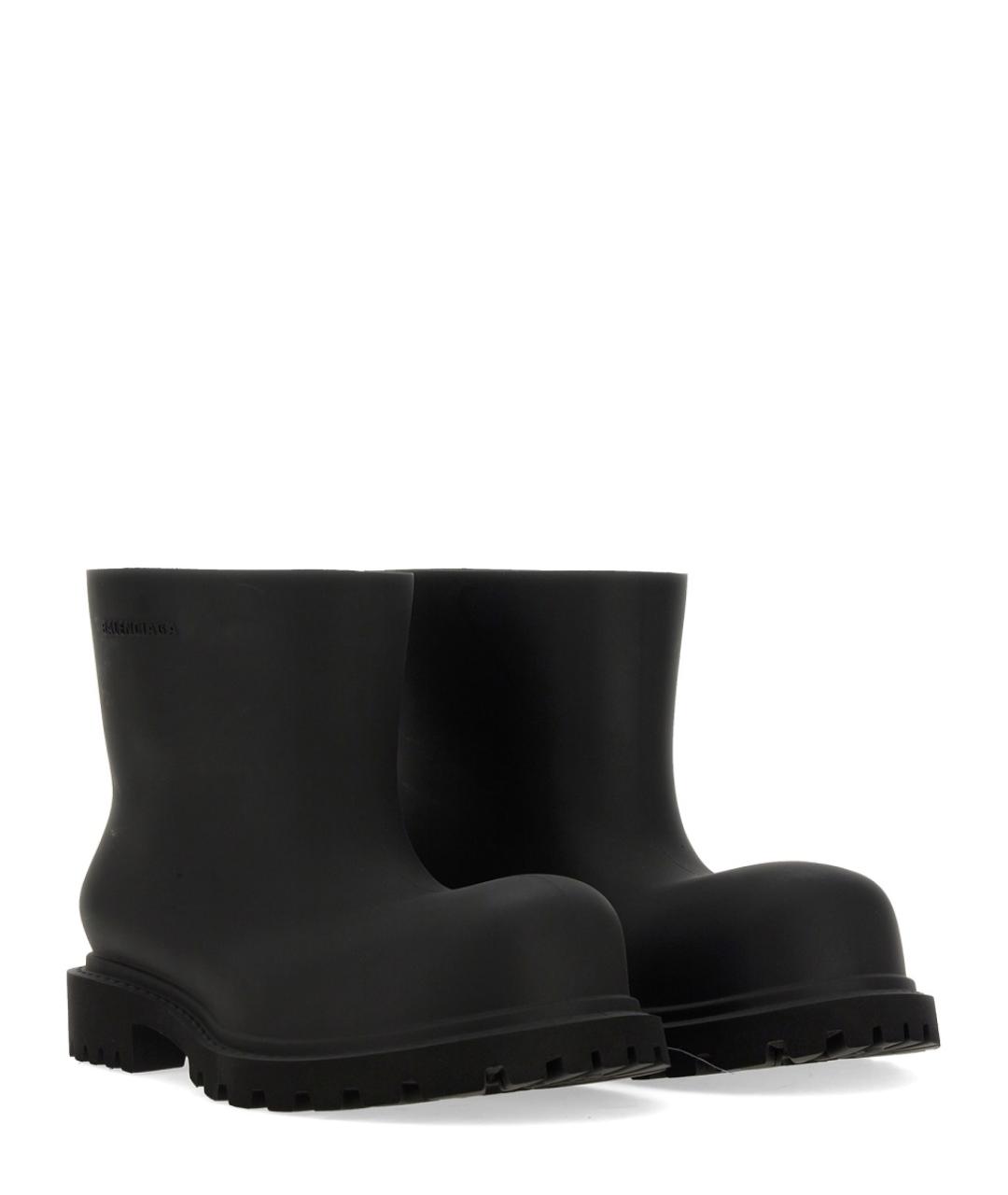 BALENCIAGA Черные резиновые ботинки, фото 2