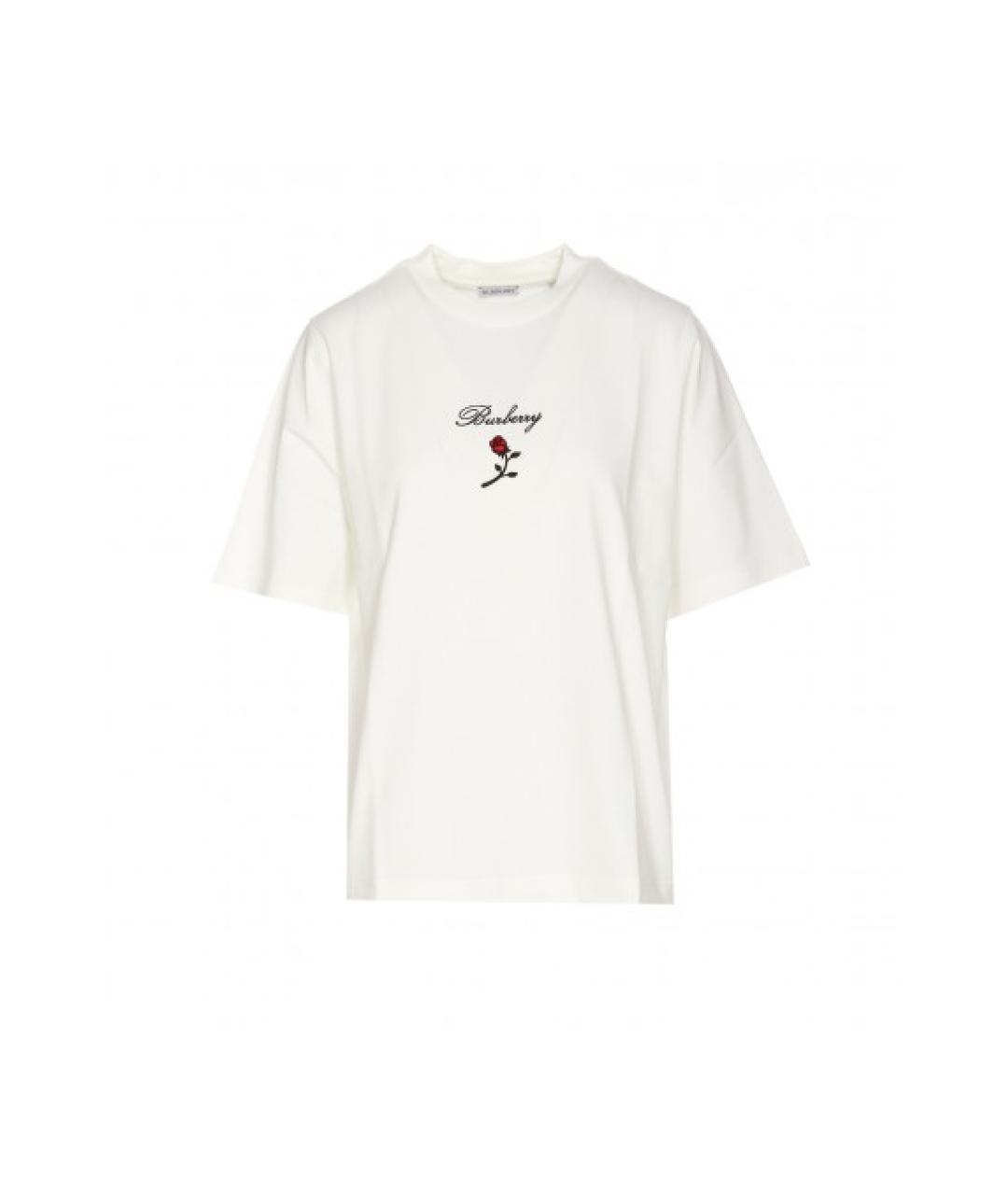 BURBERRY Белая хлопковая футболка, фото 1