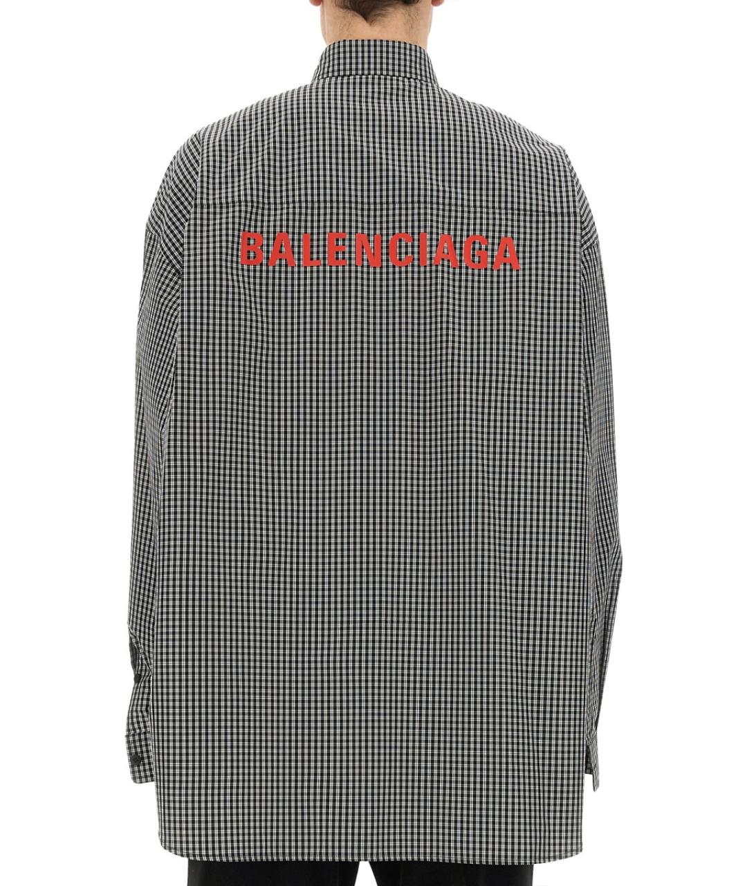 BALENCIAGA Черная хлопко-полиэстеровая кэжуал рубашка, фото 3