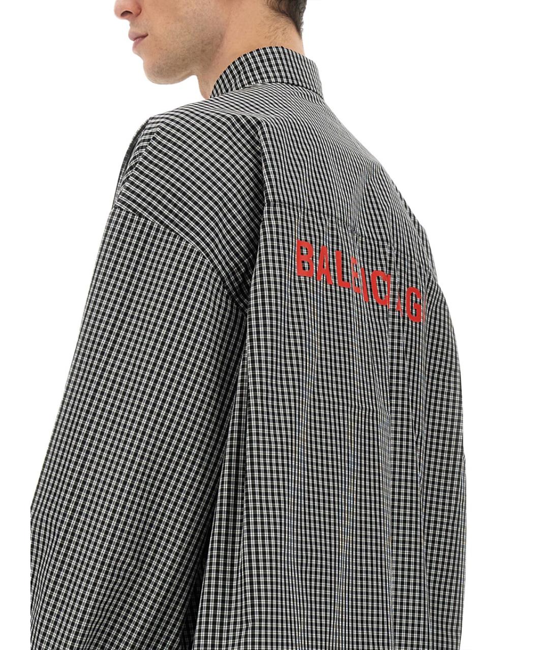 BALENCIAGA Черная хлопко-полиэстеровая кэжуал рубашка, фото 4