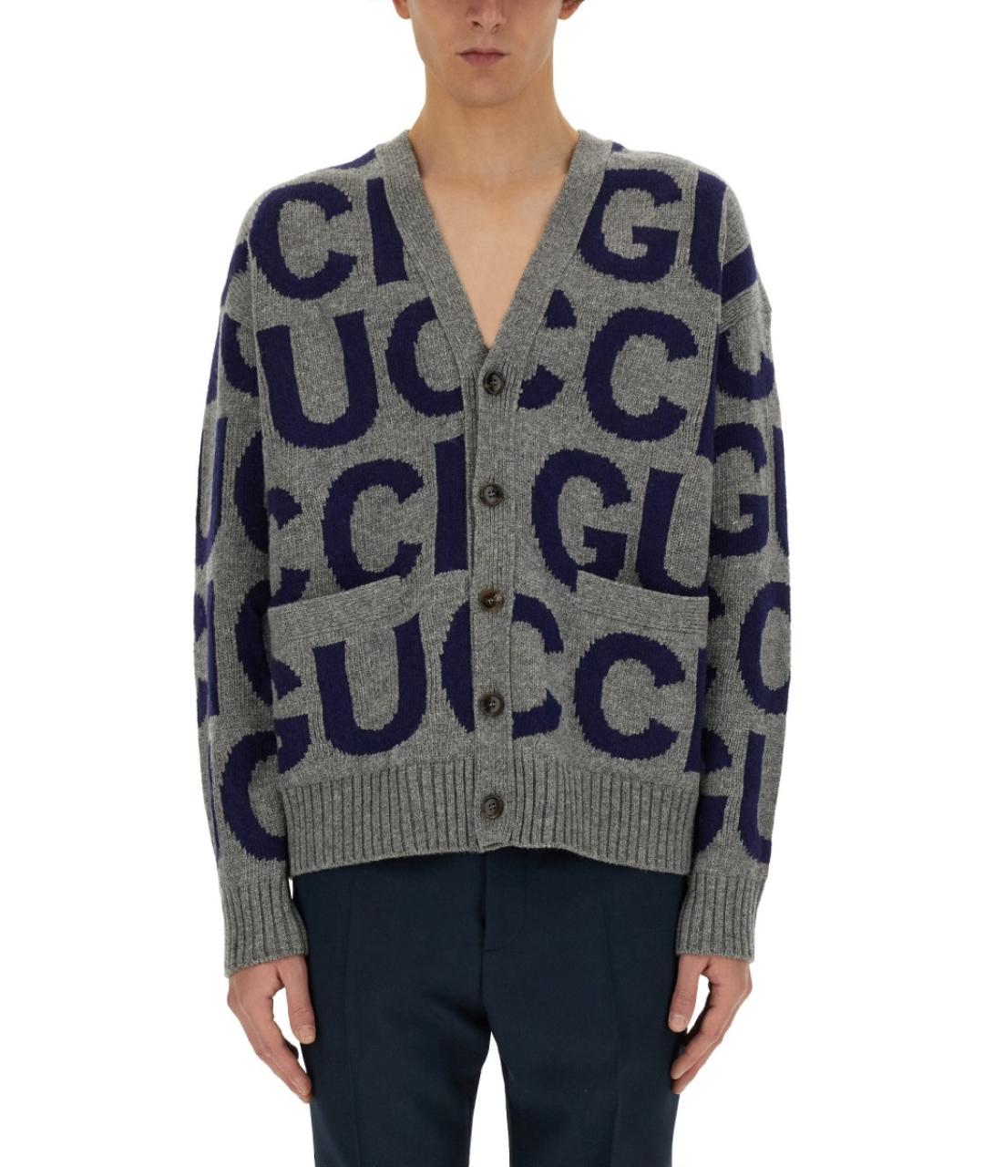 GUCCI Серый шерстяной джемпер / свитер, фото 2