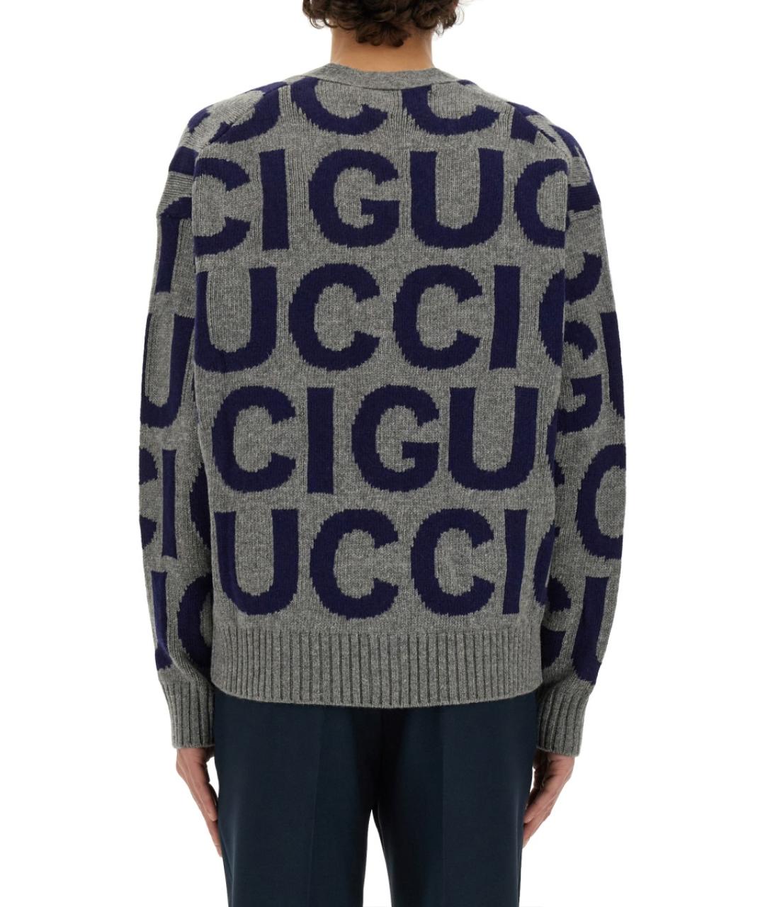 GUCCI Серый шерстяной джемпер / свитер, фото 4