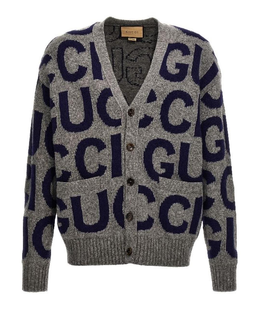 GUCCI Серый шерстяной джемпер / свитер, фото 1