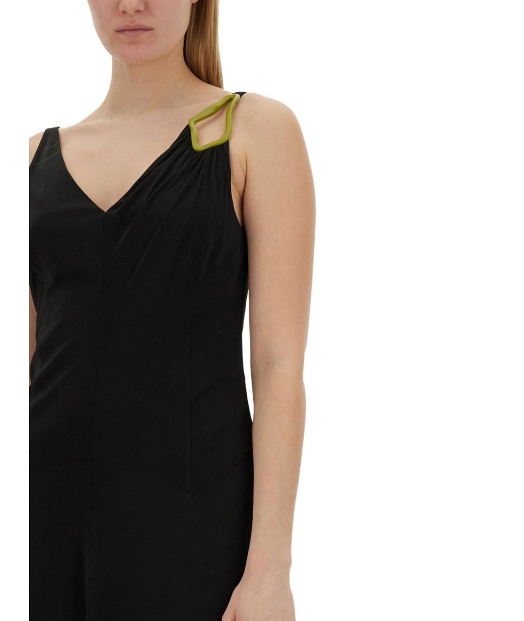 LANVIN Черное вискозное повседневное платье, фото 5