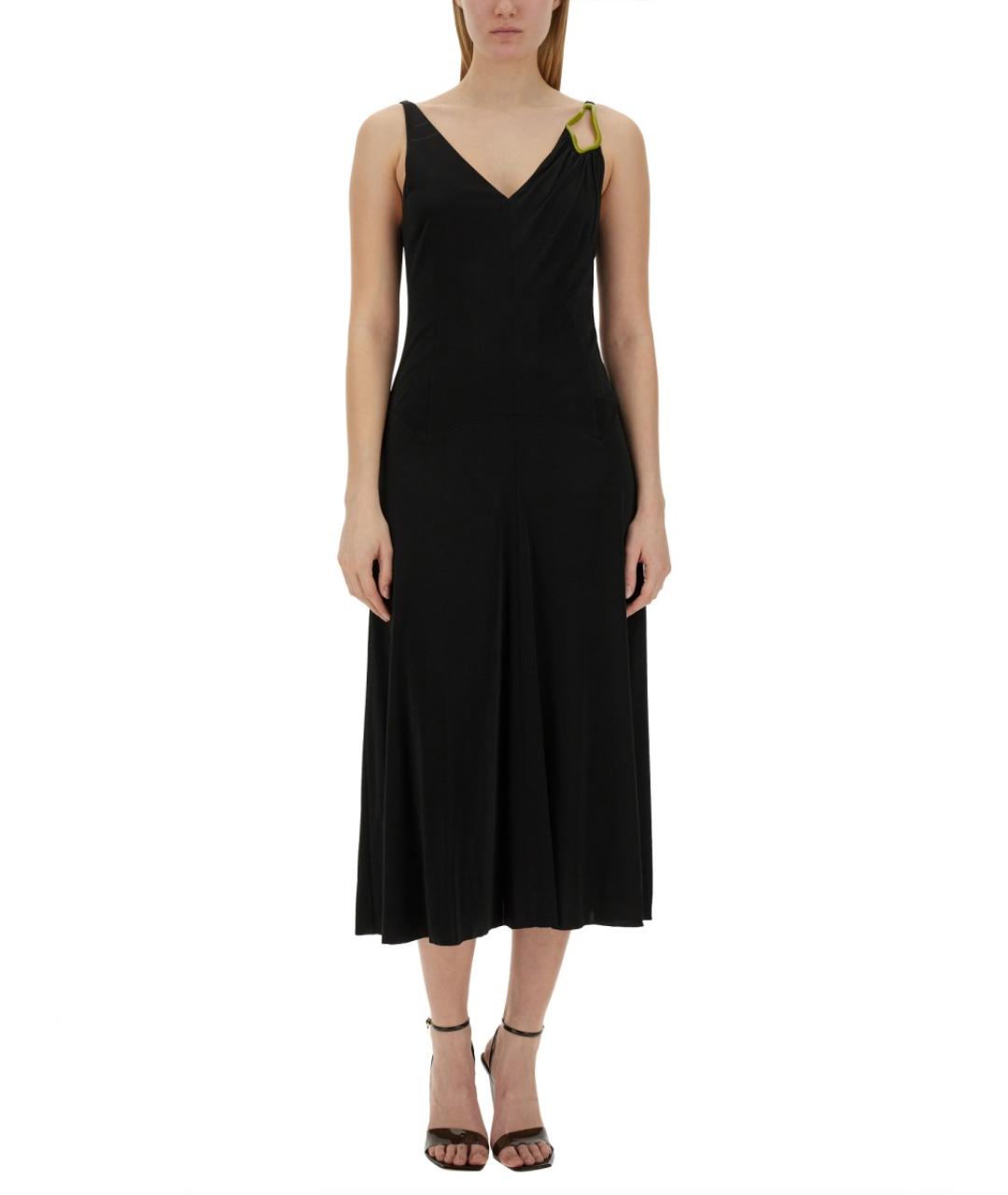 LANVIN Черное вискозное повседневное платье, фото 3