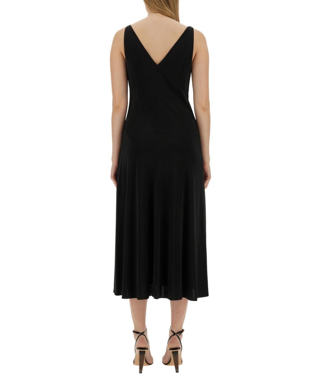 LANVIN Черное вискозное повседневное платье, фото 4