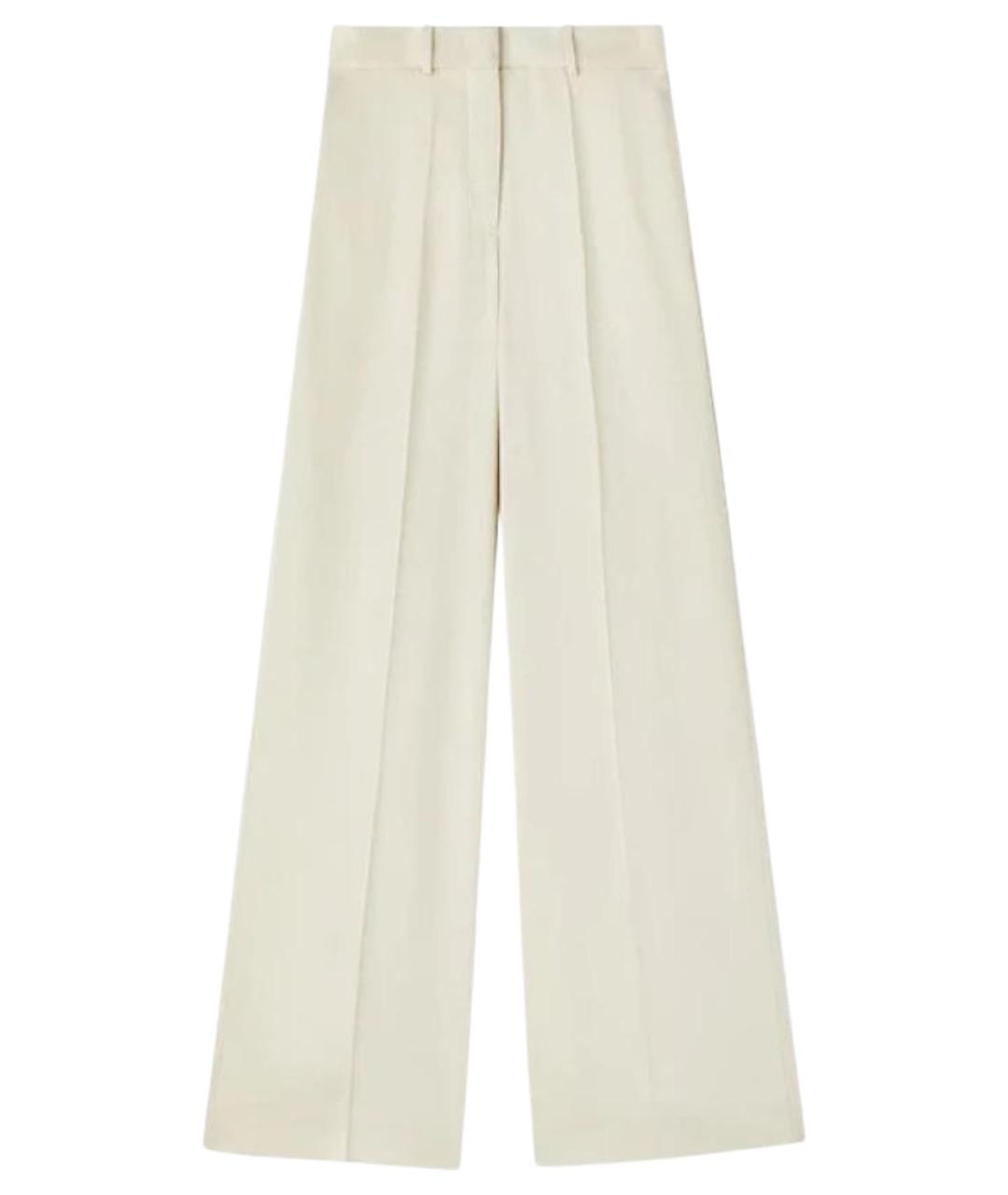 JIL SANDER Белые вискозные прямые брюки, фото 1