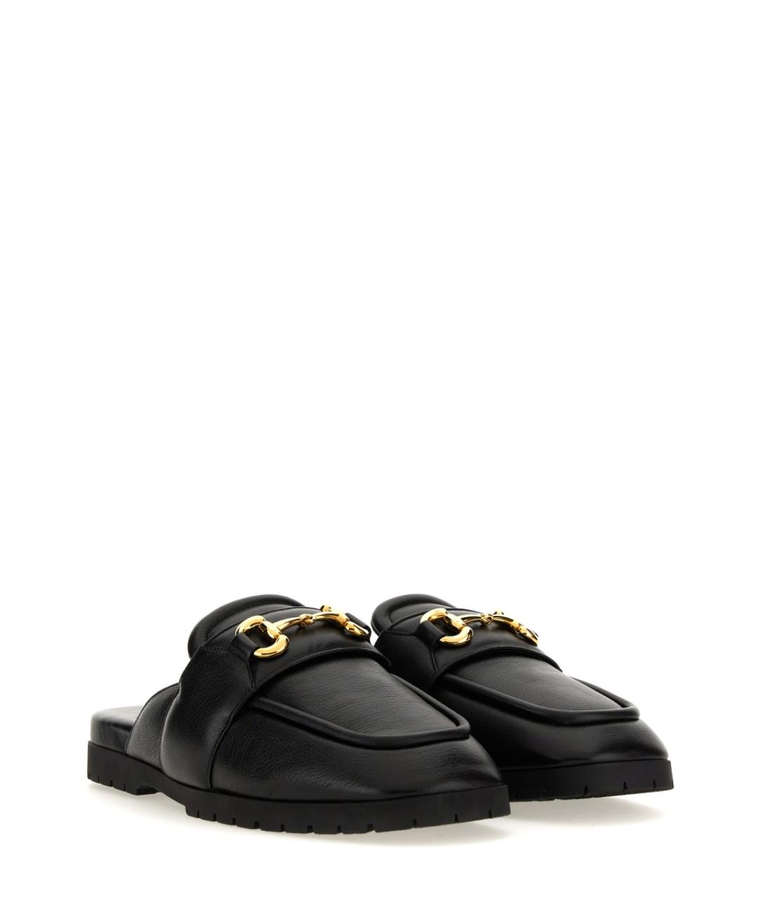 GUCCI Черные кожаные шлепанцы, фото 2