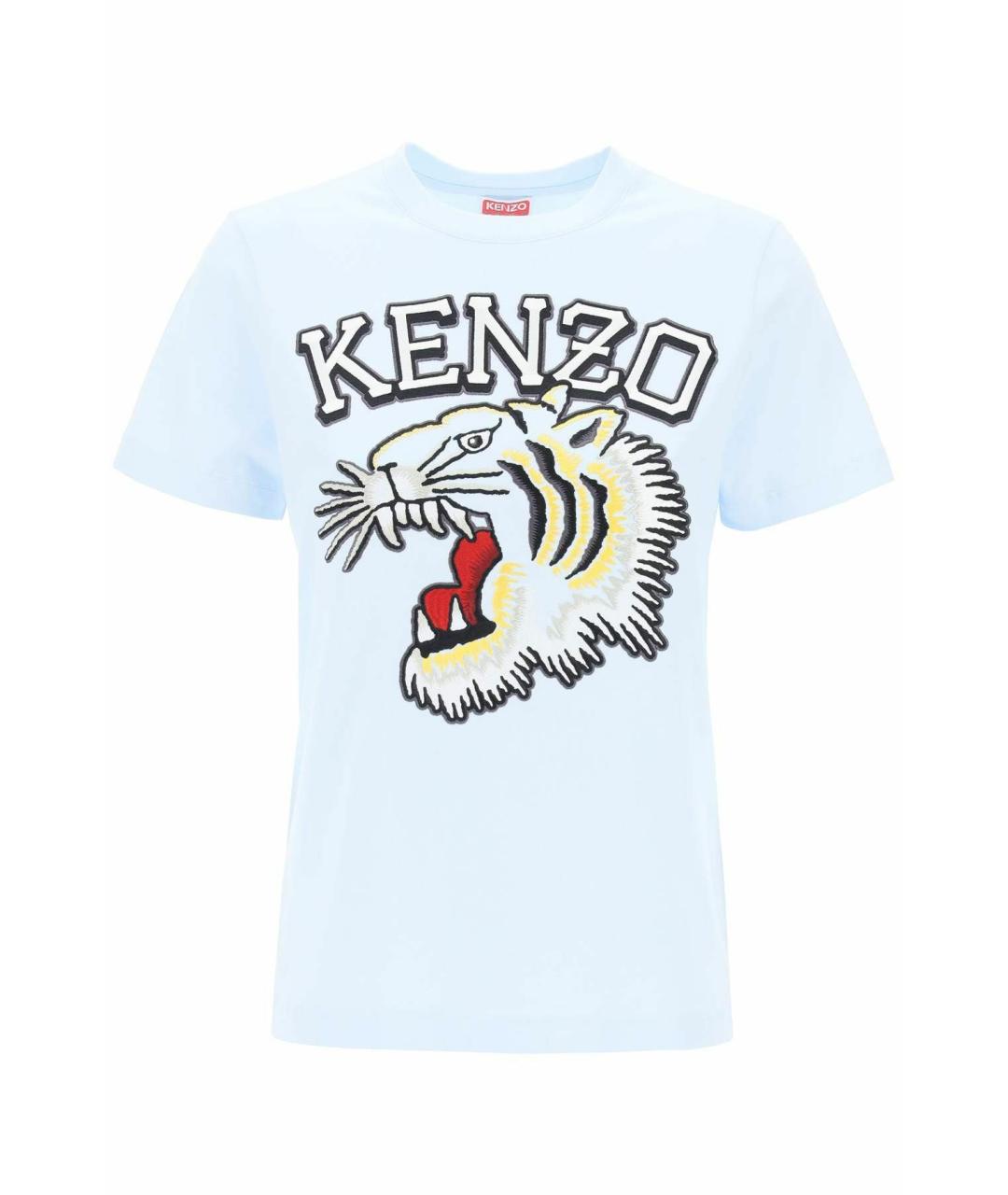 KENZO Голубая хлопковая футболка, фото 1