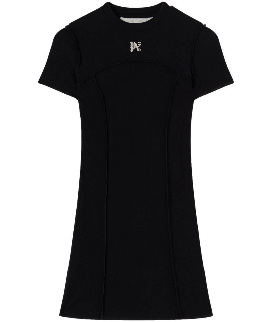 PALM ANGELS Черное хлопковое повседневное платье, фото 1