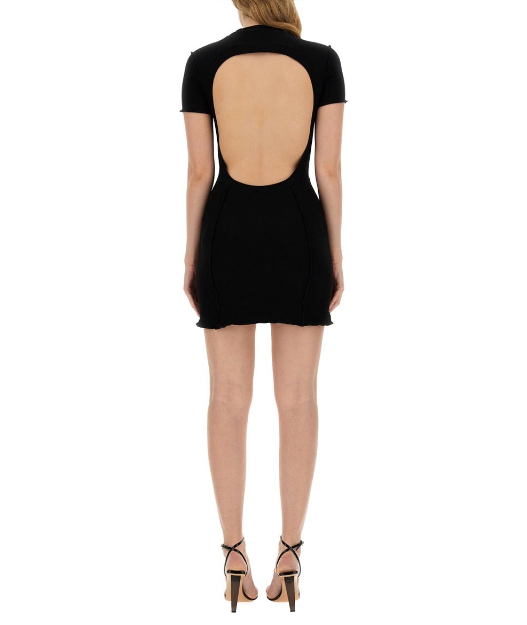 PALM ANGELS Черное хлопковое повседневное платье, фото 4