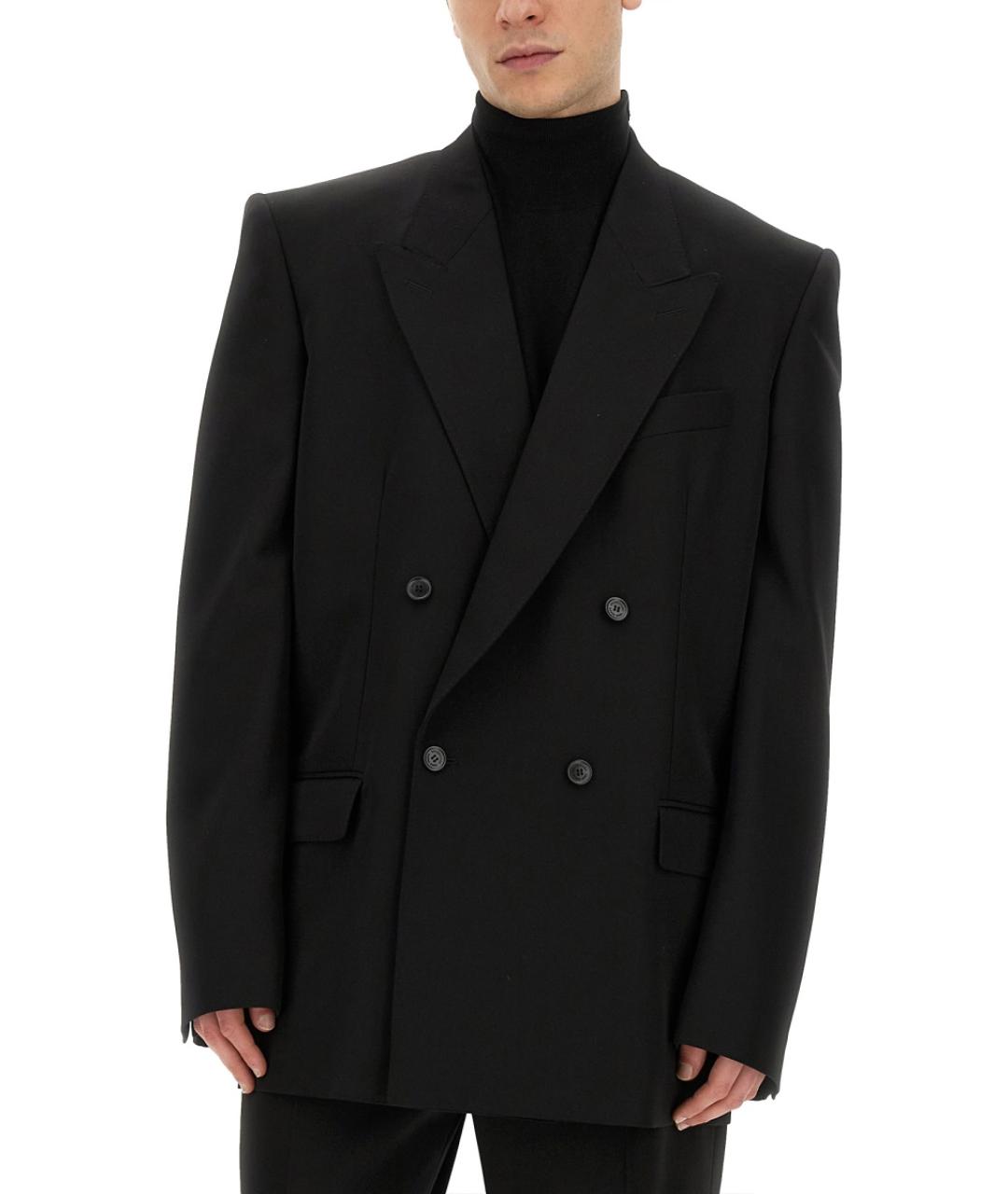 BALENCIAGA Черный шерстяной пиджак, фото 5