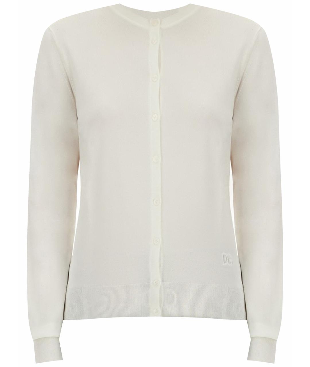 DOLCE&GABBANA Белый шелковый кардиган, фото 1