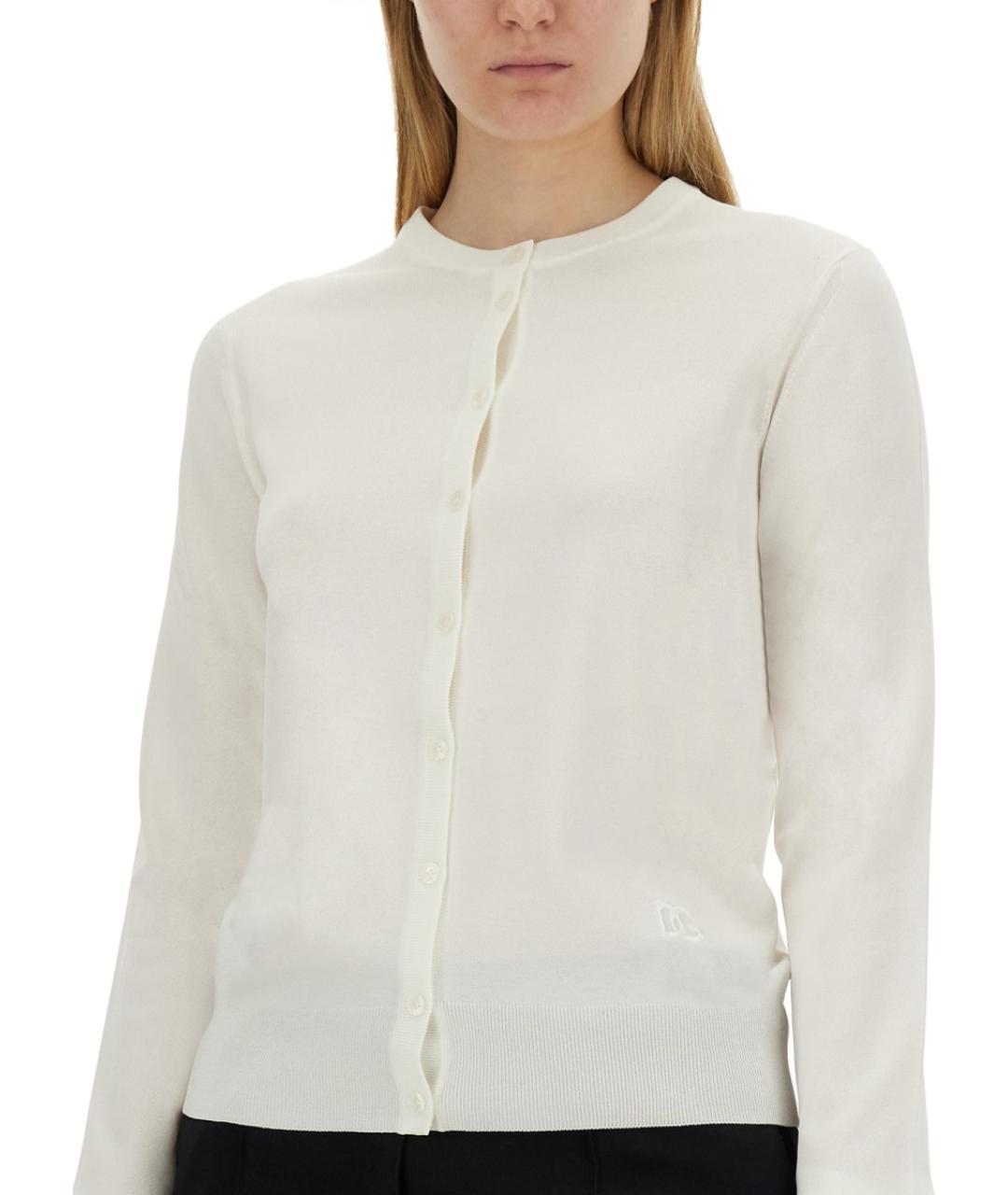 DOLCE&GABBANA Белый шелковый кардиган, фото 4