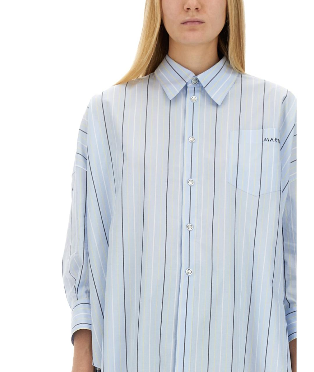 MARNI Голубая хлопковая рубашка, фото 4