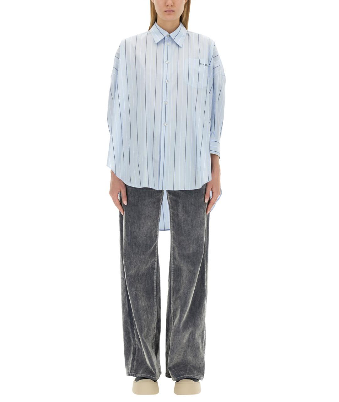 MARNI Голубая хлопковая рубашка, фото 5