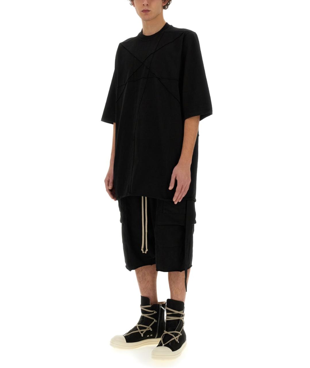 RICK OWENS DRKSHDW Черная хлопковая футболка, фото 5