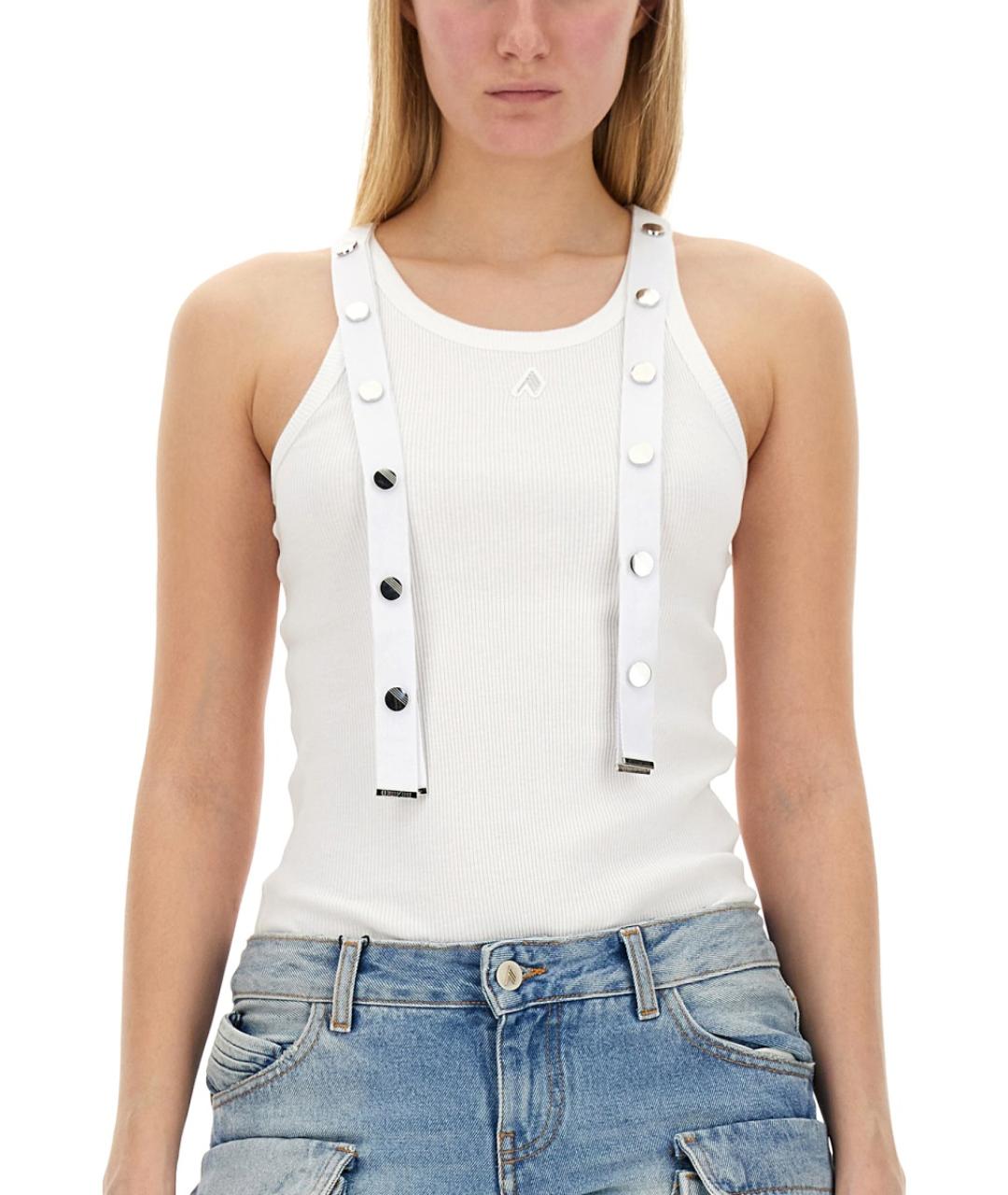 THE ATTICO Белая хлопковая майка, фото 5