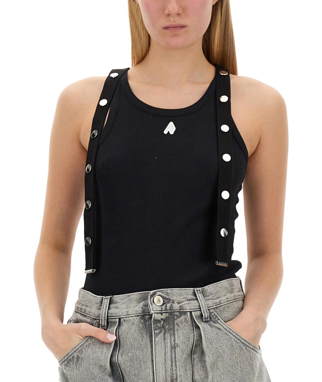 THE ATTICO Черная хлопковая майка, фото 5