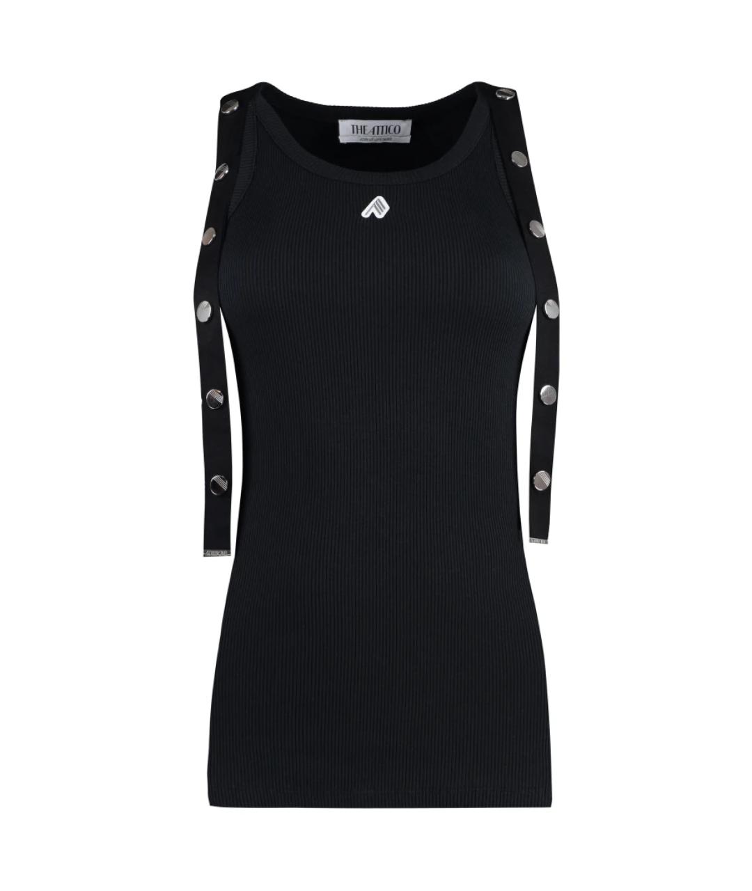 THE ATTICO Черная хлопковая майка, фото 1