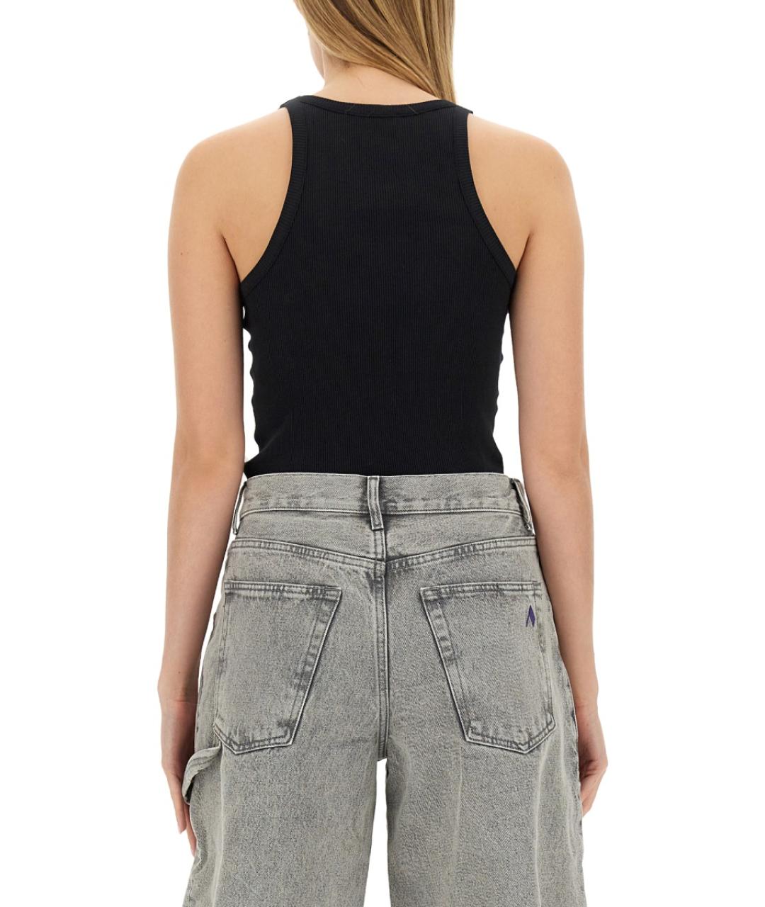 THE ATTICO Черная хлопковая майка, фото 4