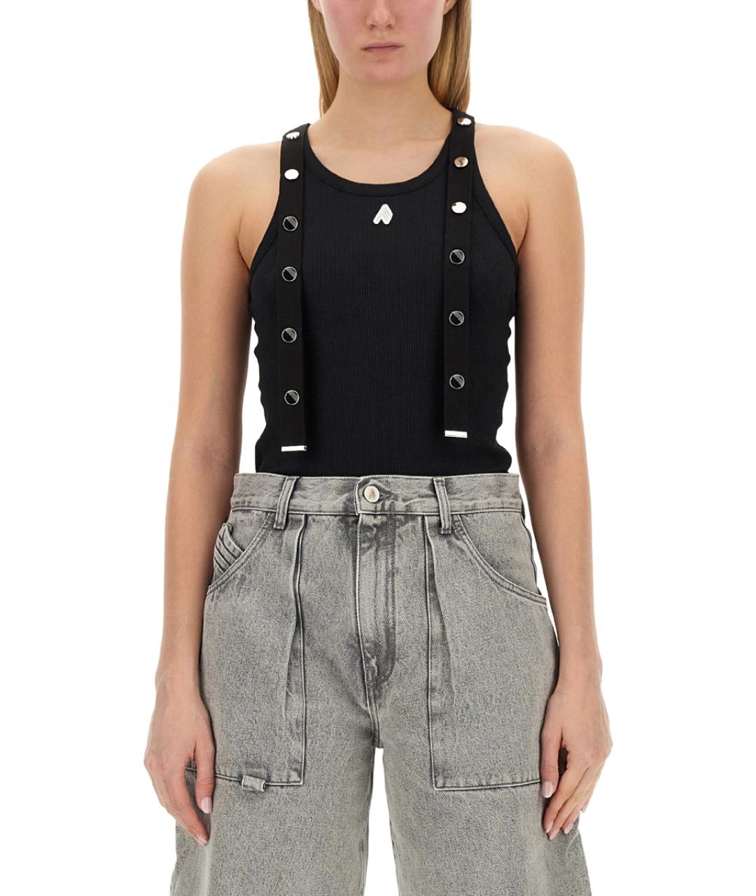 THE ATTICO Черная хлопковая майка, фото 2