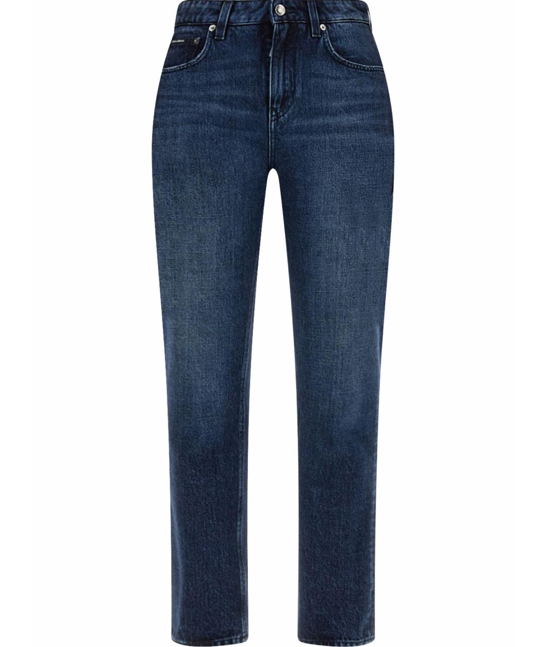 DOLCE&GABBANA Синие хлопковые прямые джинсы, фото 1