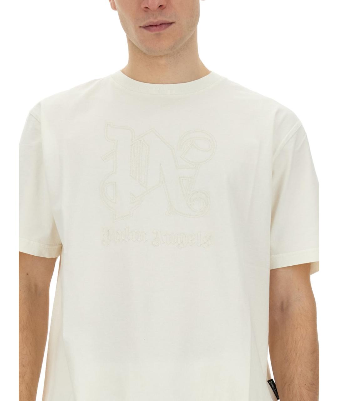PALM ANGELS Белая хлопковая футболка, фото 5