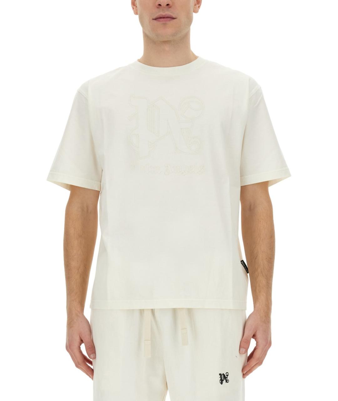 PALM ANGELS Белая хлопковая футболка, фото 2