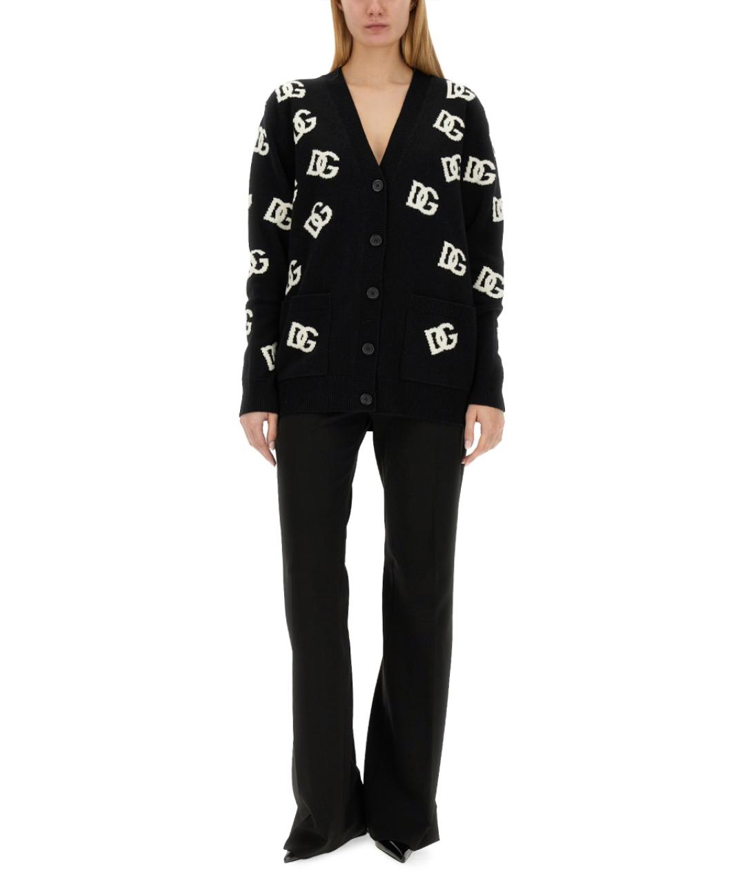 DOLCE&GABBANA Черные вискозные прямые брюки, фото 2